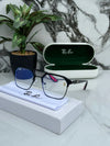 RB #7 METAL BLACK BLUE CUT SUNGLASSES