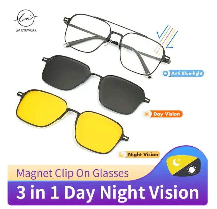 4 in 1 Magnetic Polarized Sunglasses
